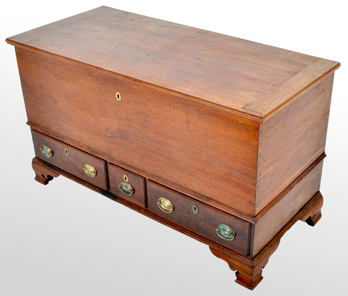 Antique American Federal Period Cherry Chippendale Mule Chest, Pennsylvania 1780
