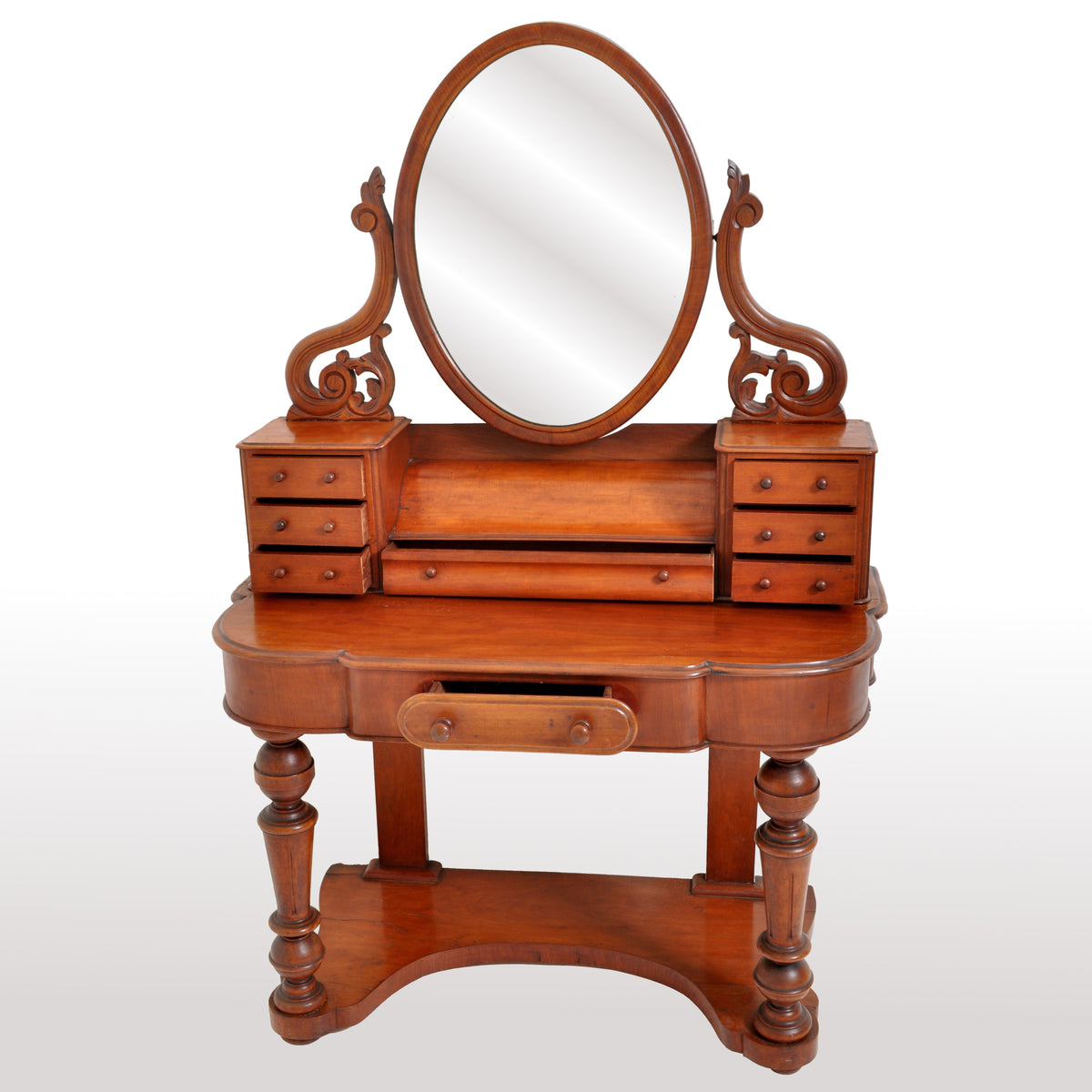 Antique Walnut "Duchess" Dresser Swing Mirror Vanity Dressing Table, circa 1870
