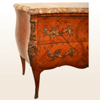 Antique 19th Century French Louis XV Inlaid Marquetry Bombe Commode / Chest, circa 1880