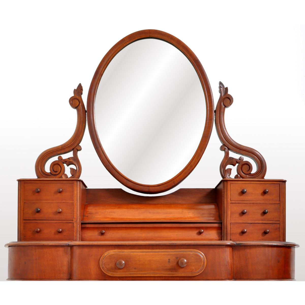 Antique Walnut "Duchess" Dresser Swing Mirror Vanity Dressing Table, circa 1870