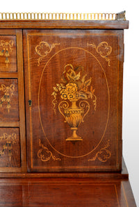 Antique Sheraton Revival Inlaid Mahogany Desk / Writing Table, circa 1895