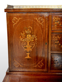 Antique Sheraton Revival Inlaid Mahogany Desk / Writing Table, circa 1895