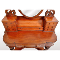 Antique Walnut "Duchess" Dresser Swing Mirror Vanity Dressing Table, circa 1870