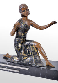 Art Deco Bronze / Spelter Figural Group by Enrique Molins-Balleste, circa 1930