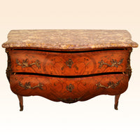 Antique 19th Century French Louis XV Inlaid Marquetry Bombe Commode / Chest, circa 1880