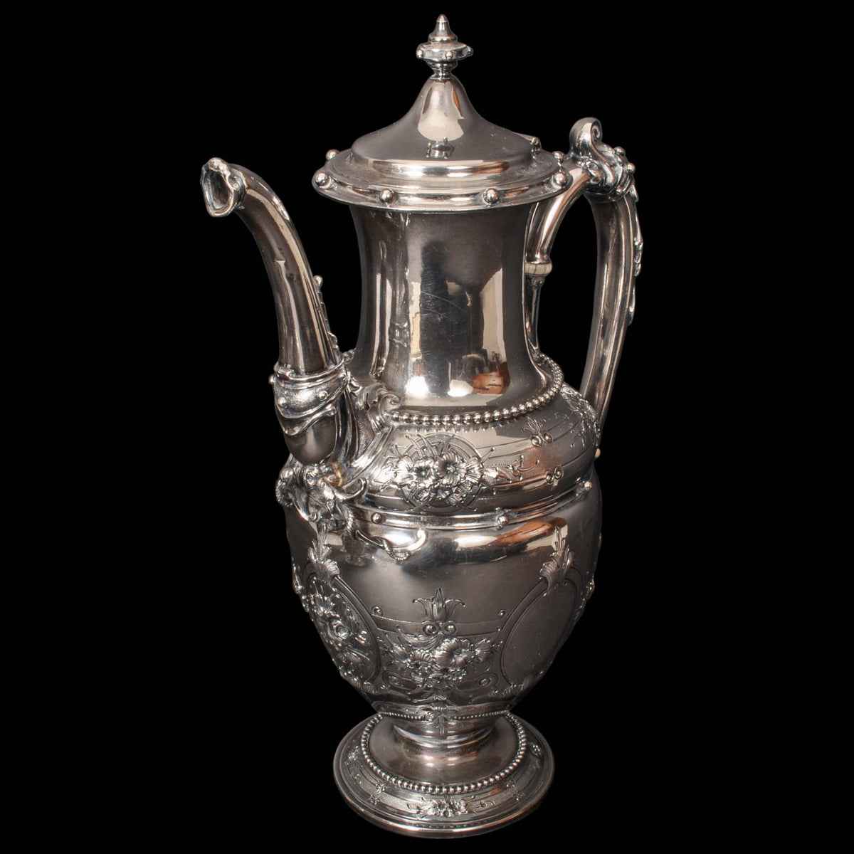 Antique American Gorham Coin Silver Mary Todd Lincoln Tea & Coffee Service, 1861
