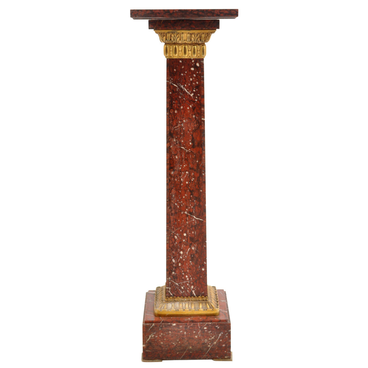 "David Apres le Combat" Antique French Bronze Statue & Marble Column by Antonin Mercie (1845-1916), circa 1880