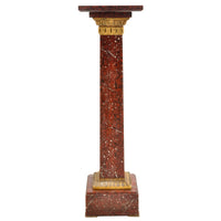 "David Apres le Combat" Antique French Bronze Statue & Marble Column by Antonin Mercie (1845-1916), circa 1880