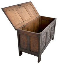 Antique Charles II Carved Oak Coffer / Chest / Blanket Chest, Circa 1680