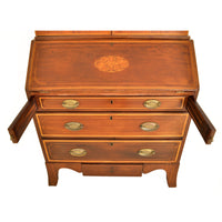 Antique Georgian Sheraton Neo-Classical Inlaid Mahogany Secretary Bookcase, circa 1795