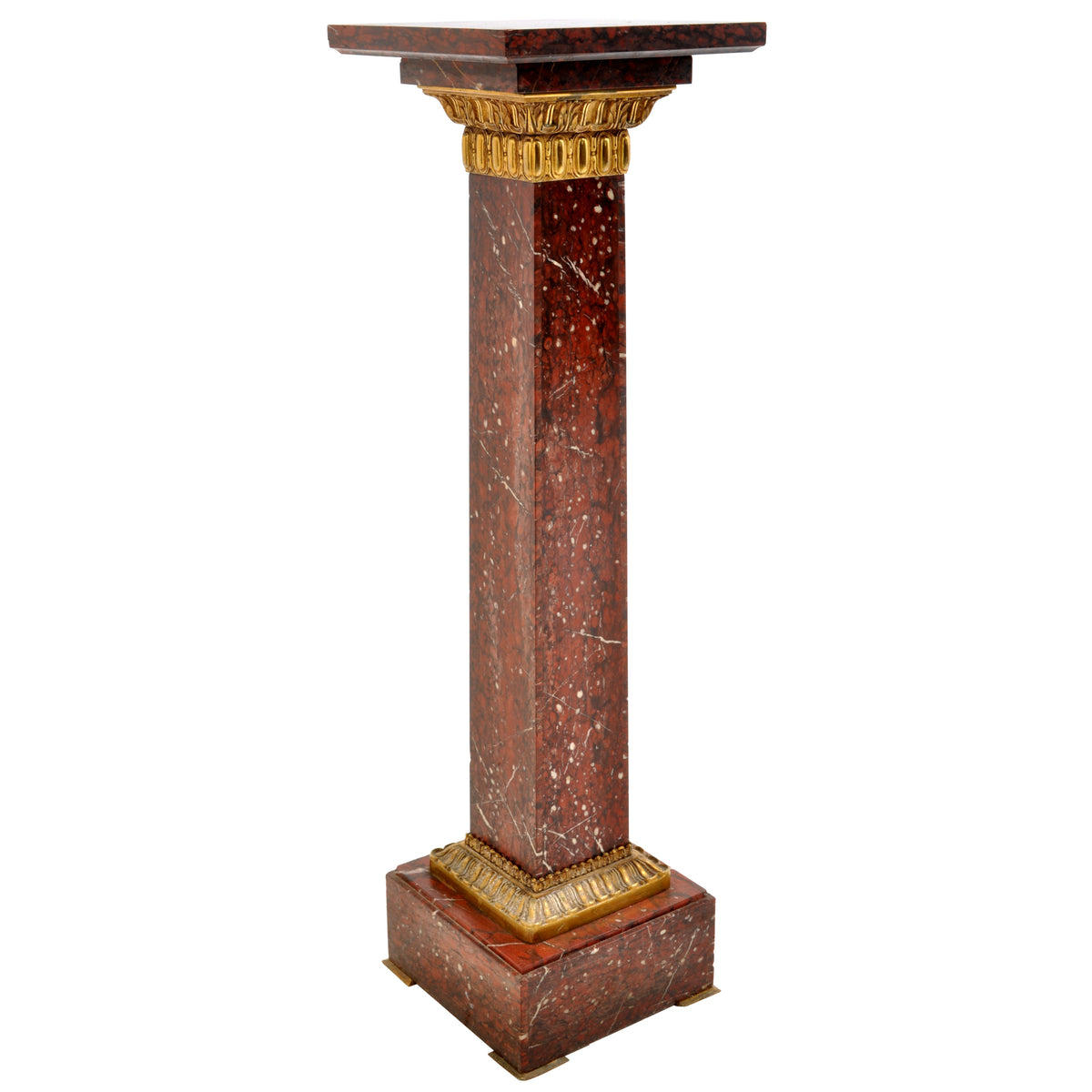 "David Apres le Combat" Antique French Bronze Statue & Marble Column by Antonin Mercie (1845-1916), circa 1880