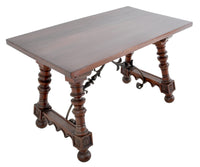Antique Spanish Baroque Walnut Trestle Table, Circa 1880