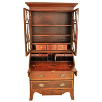 Antique Georgian Sheraton Neo-Classical Inlaid Mahogany Secretary Bookcase, circa 1795