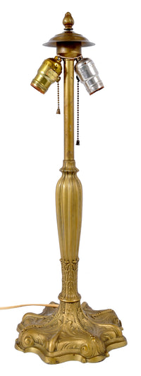 Antique American Art Nouveau Reverse Painted Landscape Table Lamp, circa 1910