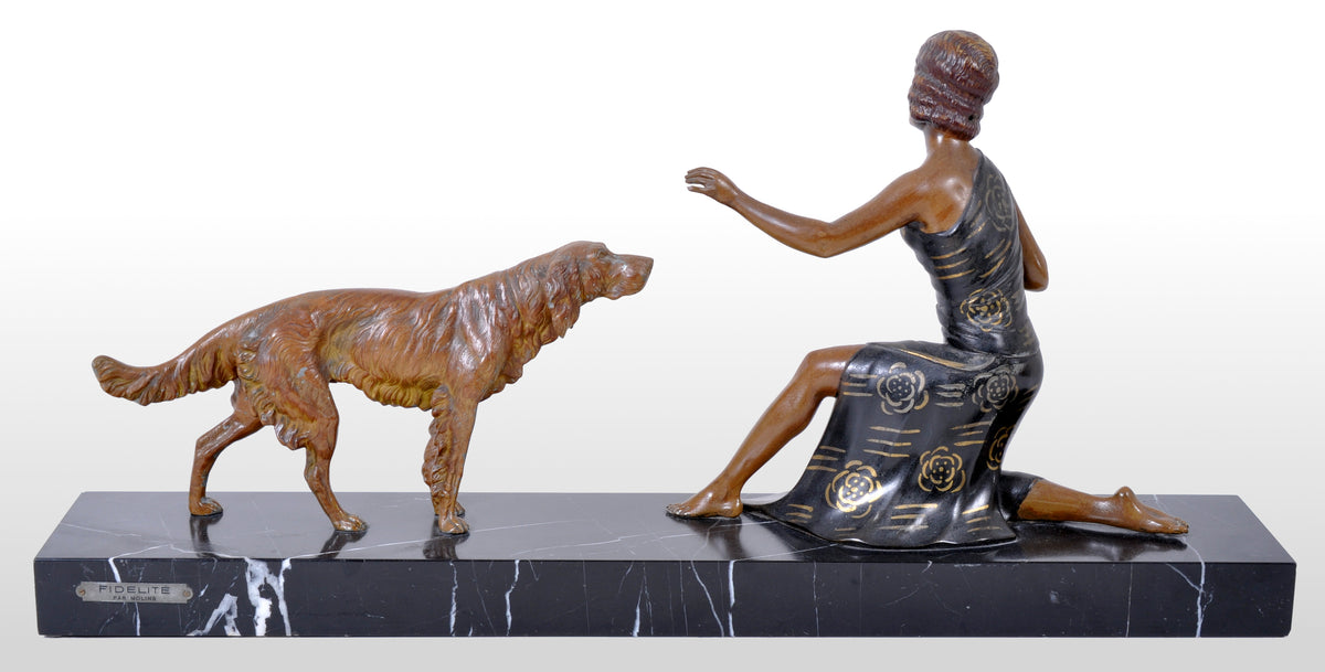 Art Deco Bronze / Spelter Figural Group by Enrique Molins-Balleste, circa 1930