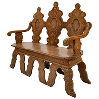 Antique Middle Eastern Syrian Islamic Moorish Inlaid Walnut Bench / Settee, circa 1880
