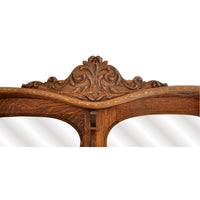 Antique American R J Horner Quarter Sawn Oak Carved Griffin Desk / China Hutch, circa 1890
