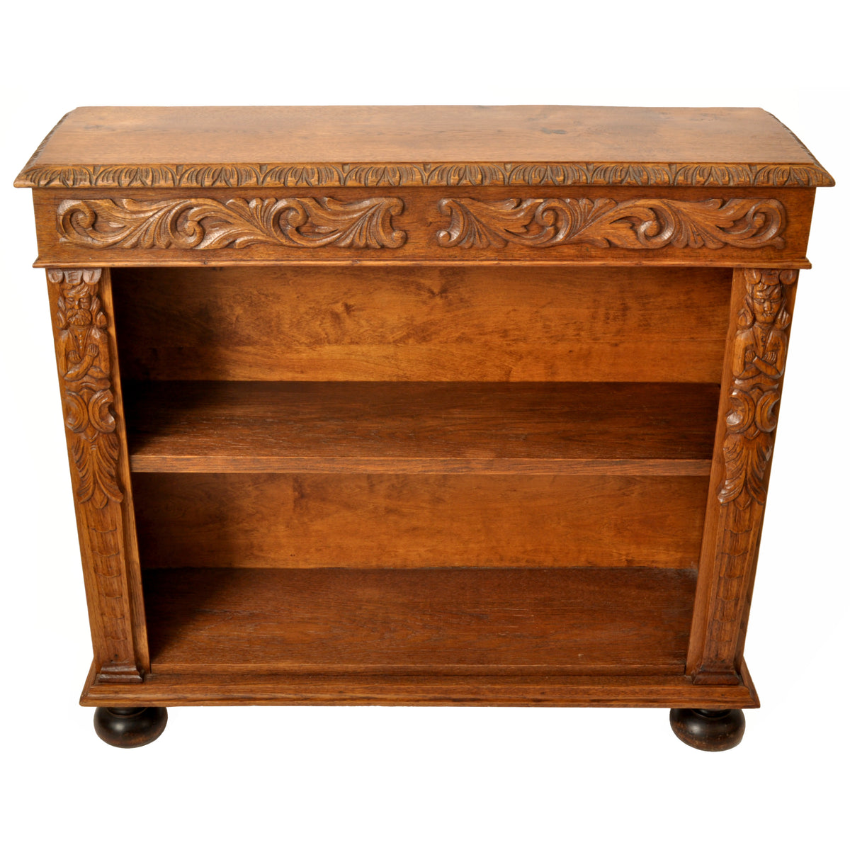 Pair of Antique 19th Century French Carved Oak Renaissance Revival Bookcases, circa 1880