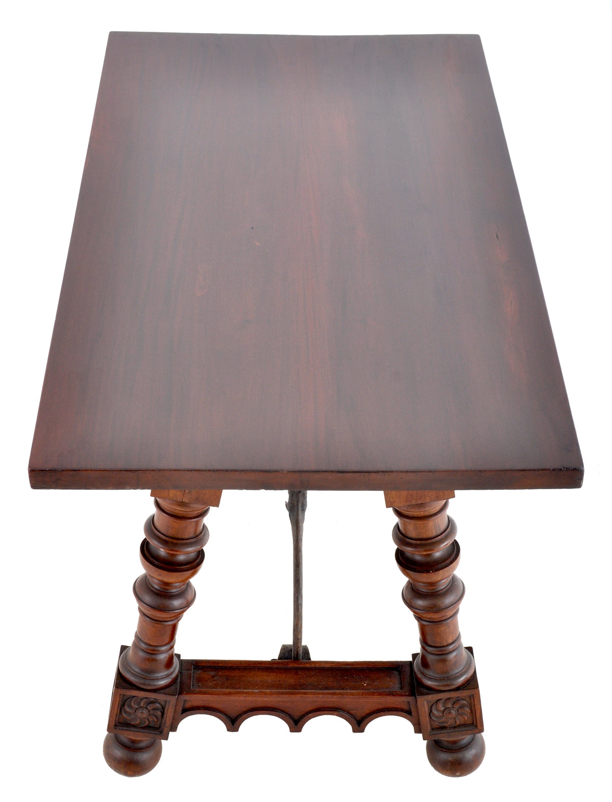 Antique Spanish Baroque Walnut Trestle Table, Circa 1880