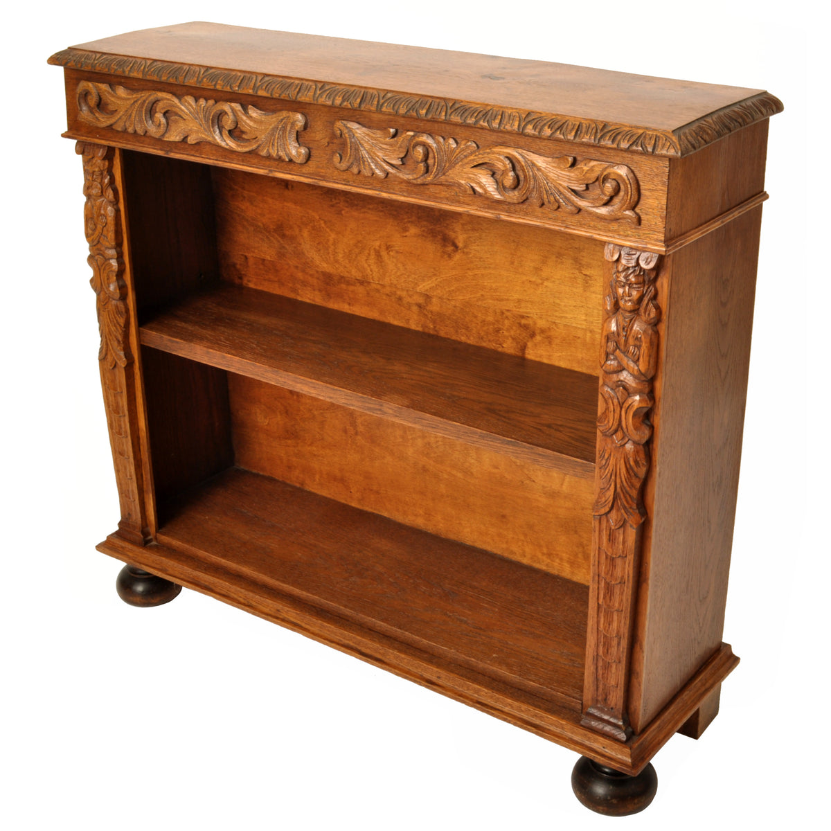 Pair of Antique 19th Century French Carved Oak Renaissance Revival Bookcases, circa 1880