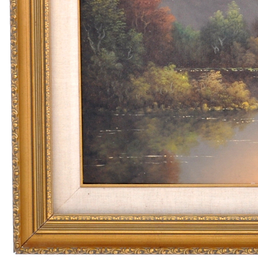 "Golden Sunset on Mount Rainier, Washington," Antique Oil on Canvas by the Oregon Artist Eliza Barchus (1857-1959), Circa 1900