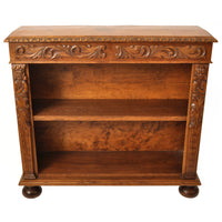 Pair of Antique 19th Century French Carved Oak Renaissance Revival Bookcases, circa 1880