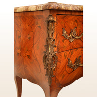 Antique 19th Century French Louis XV Inlaid Marquetry Bombe Commode / Chest, circa 1880