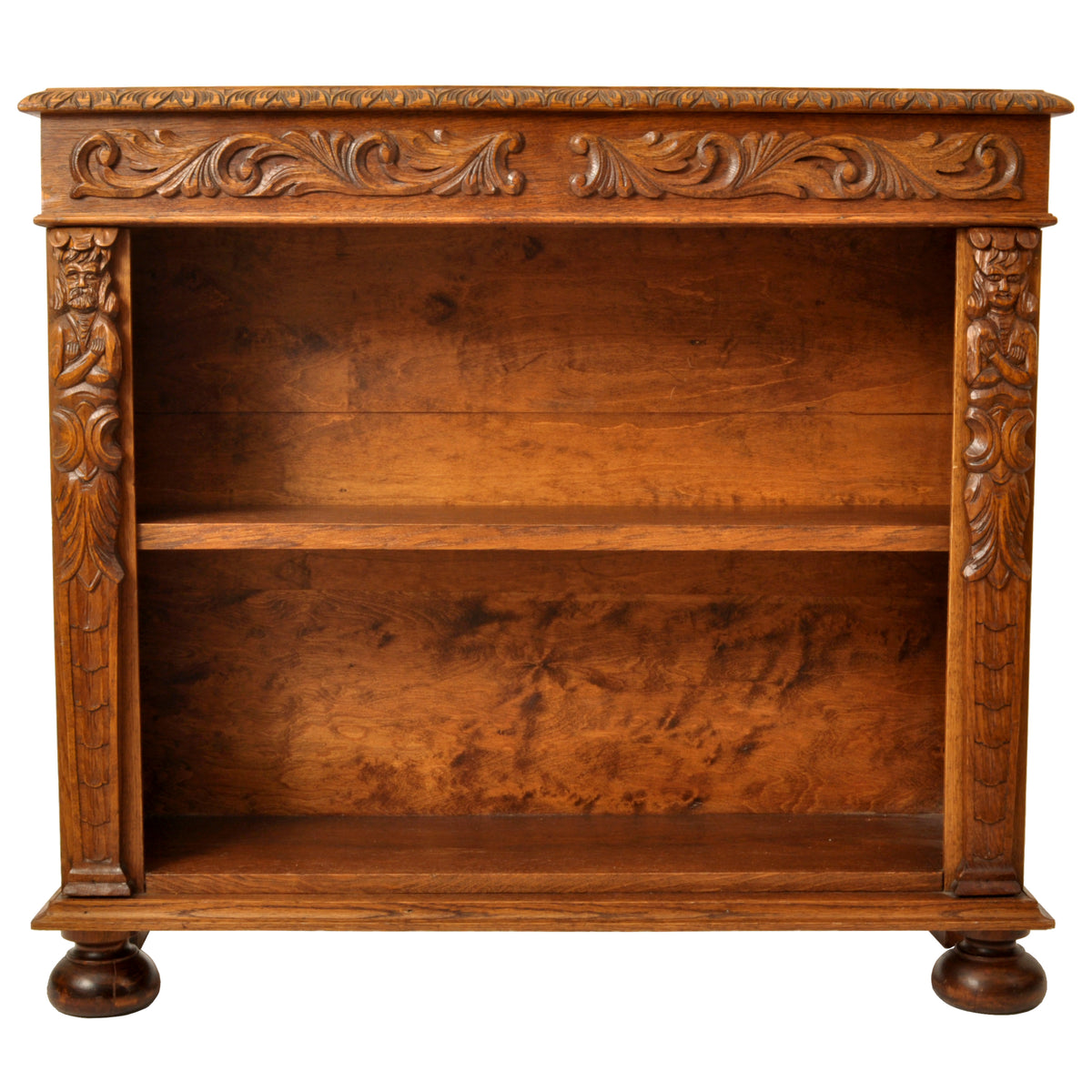 Pair of Antique 19th Century French Carved Oak Renaissance Revival Bookcases, circa 1880