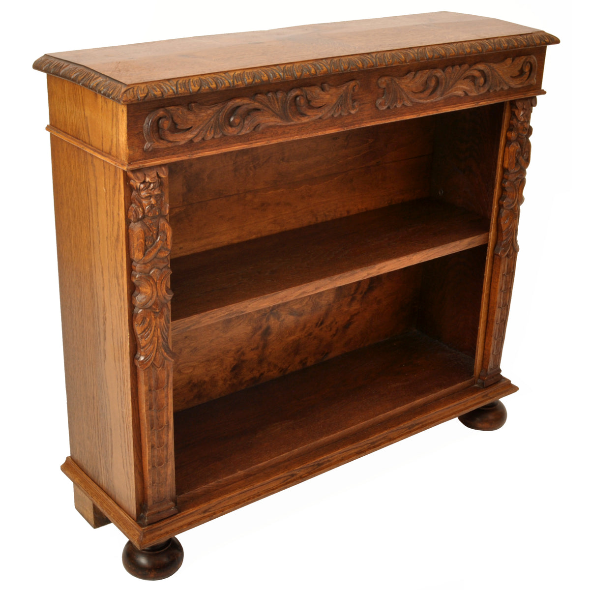 Pair of Antique 19th Century French Carved Oak Renaissance Revival Bookcases, circa 1880