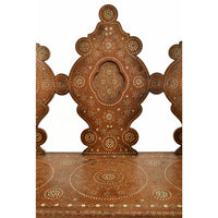 Antique Middle Eastern Syrian Islamic Moorish Inlaid Walnut Bench / Settee, circa 1880