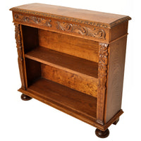 Pair of Antique 19th Century French Carved Oak Renaissance Revival Bookcases, circa 1880