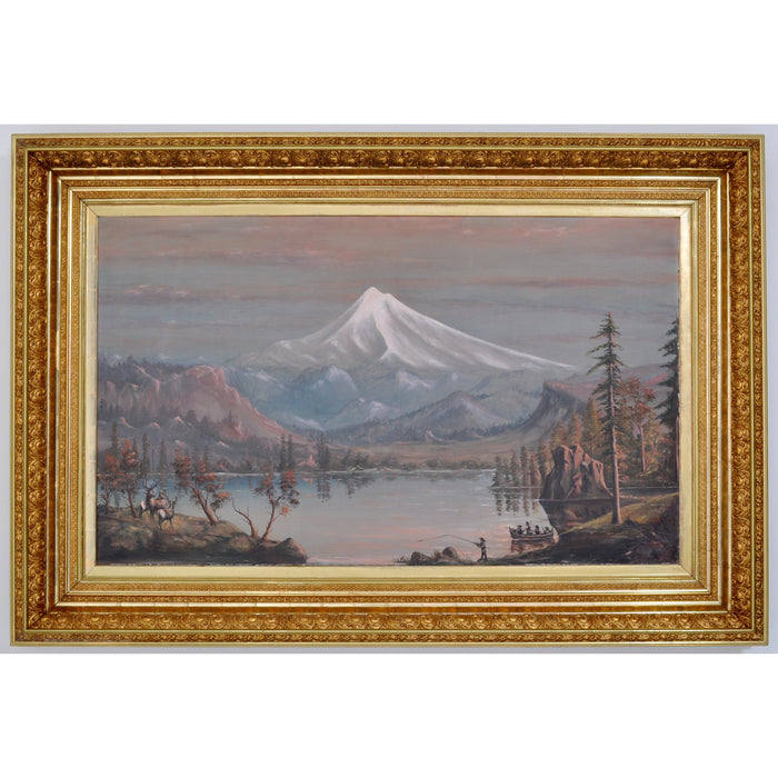 "Mount Hood, Oregon," Monumental Antique Oil on Canvas by Cyrus Adams Reed, Circa 1875