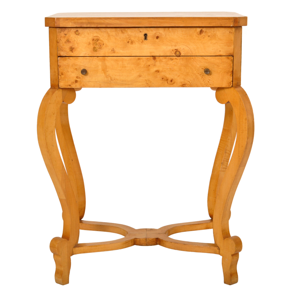 Pair of Antique Swedish Biedermeier Golden Birch Side / Dressing Tables / Nightstands, circa 1890