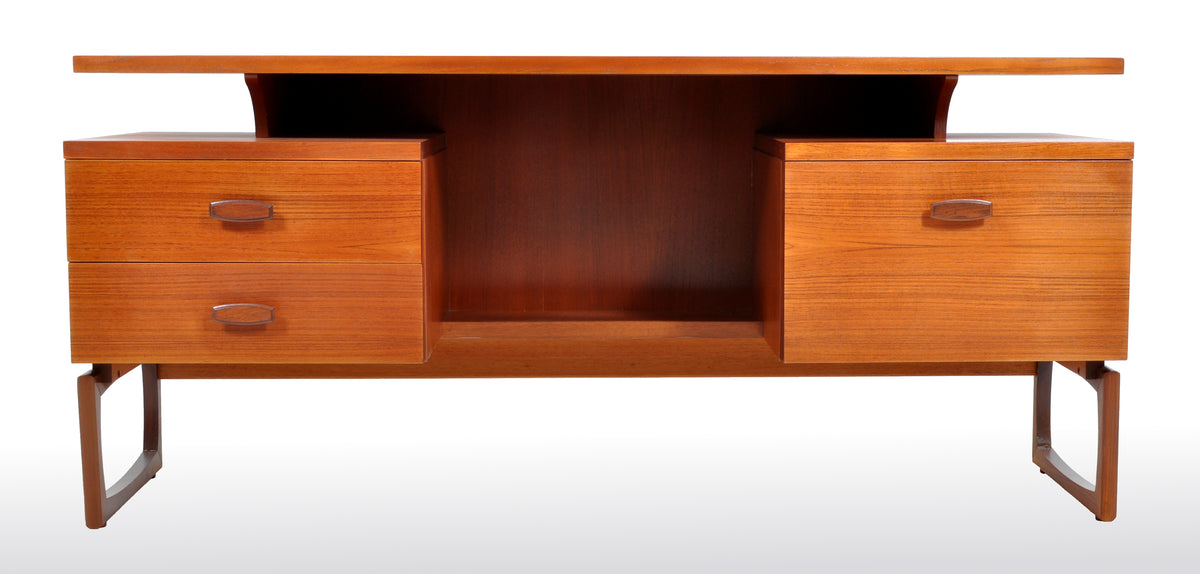 Mid-Century Modern Danish Style Teak Floating Top Desk by Ib Kofod-Larsen for G Plan, 1960s