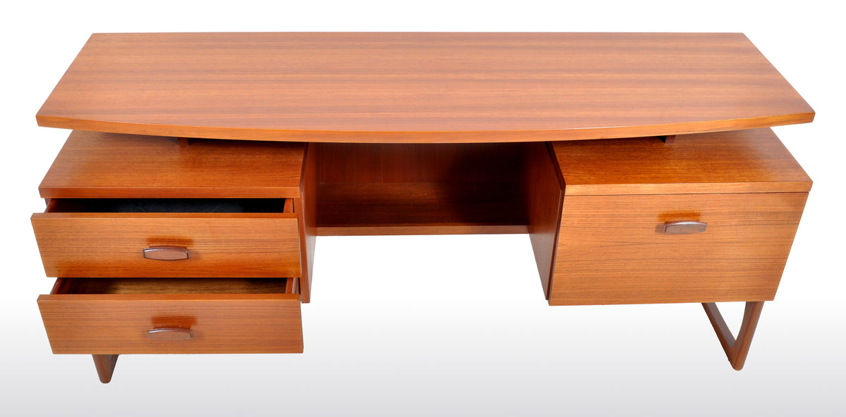 Mid-Century Modern Danish Style Teak Floating Top Desk by Ib Kofod-Larsen for G Plan, 1960s