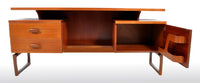 Mid-Century Modern Danish Style Teak Floating Top Desk by Ib Kofod-Larsen for G Plan, 1960s