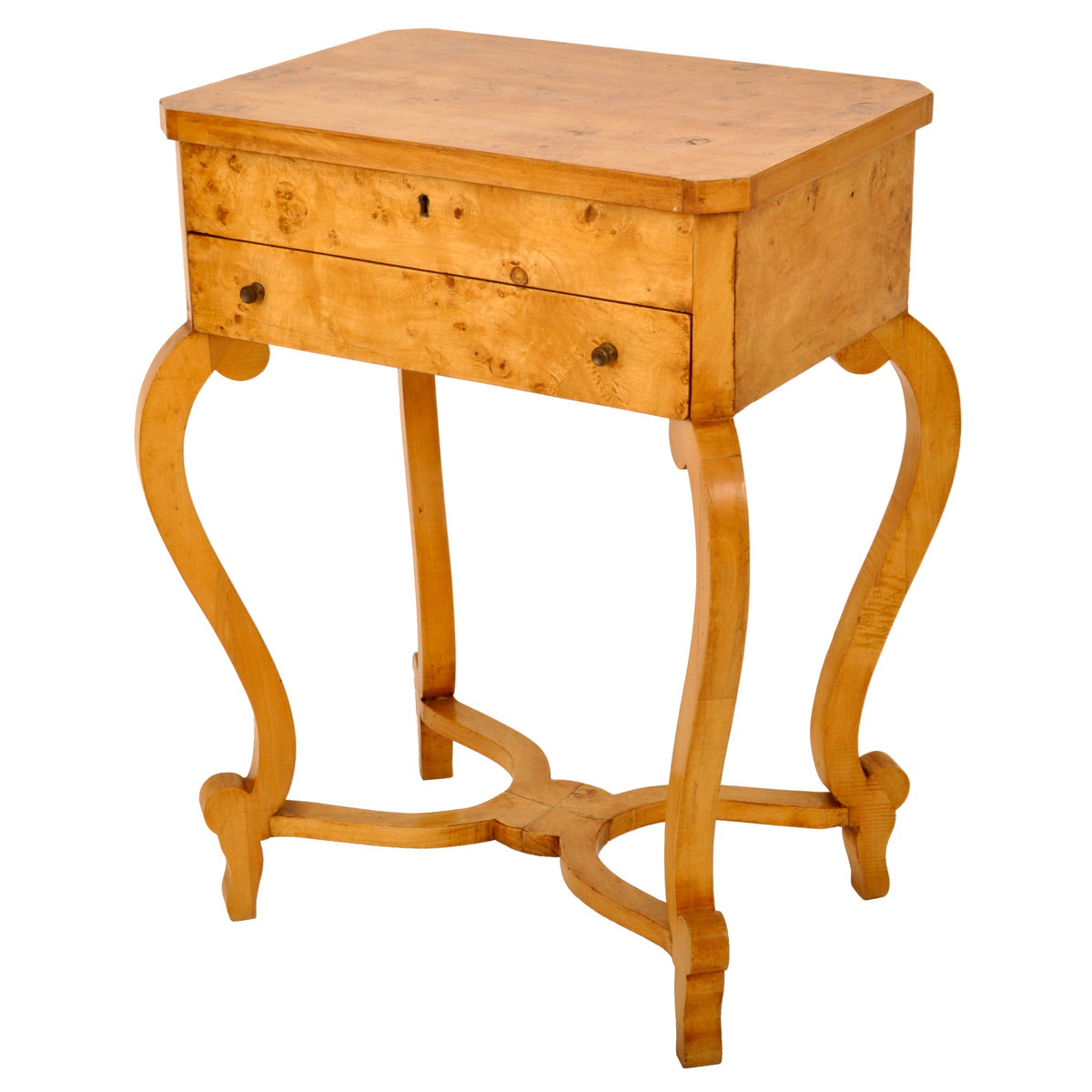 Pair of Antique Swedish Biedermeier Golden Birch Side / Dressing Tables / Nightstands, circa 1890