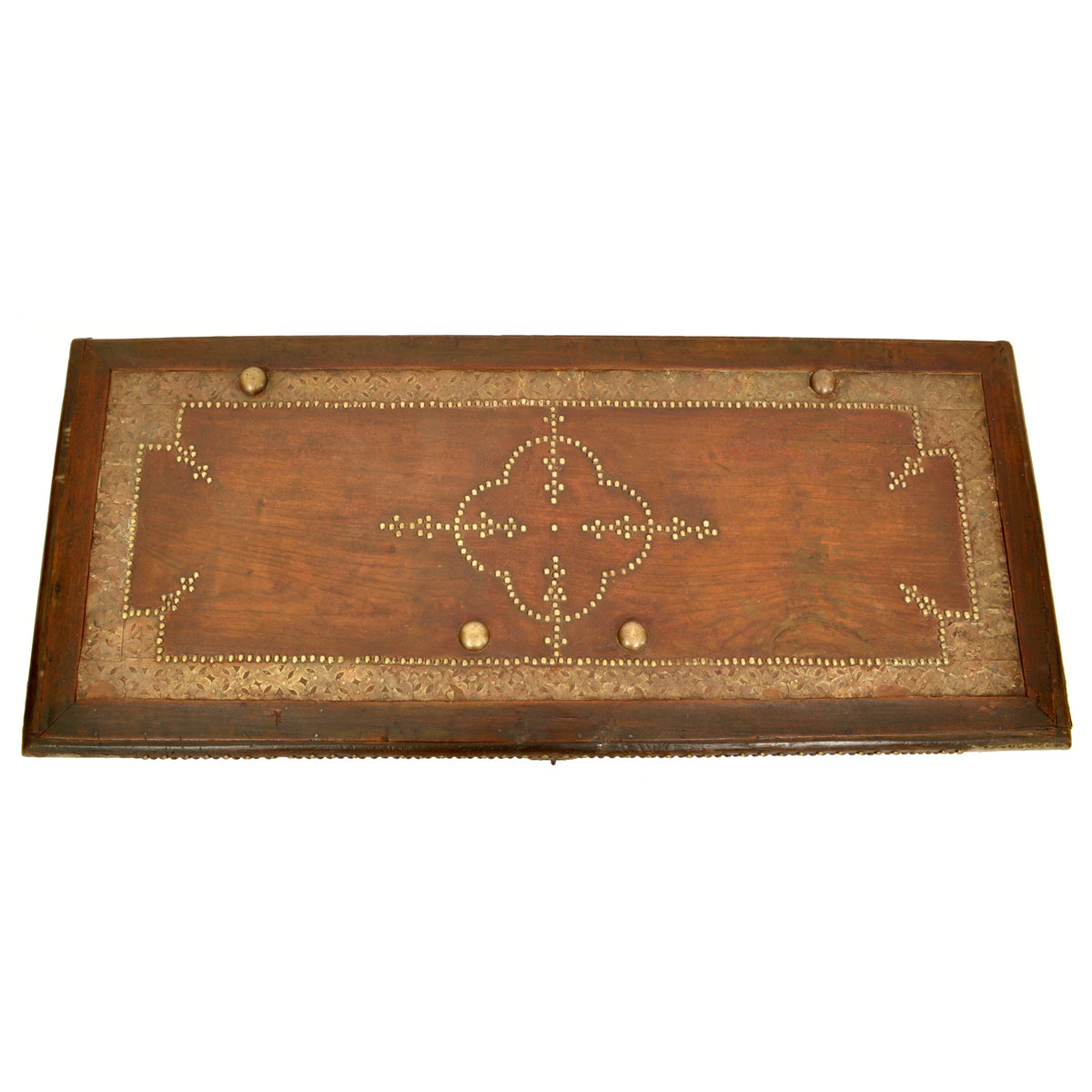 Antique 19th Century Zanzibar Shirazi Brass Stud & Copper Clad Dowry Chest, circa 1850