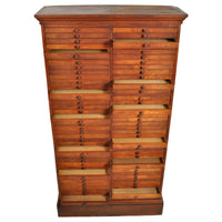 Antique Printer's Letterpress Flatfile 80 Drawer Walnut Collector's Cabinet, circa 1890