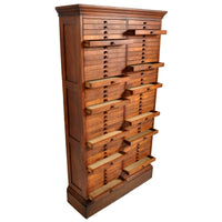 Antique Printer's Letterpress Flatfile 80 Drawer Walnut Collector's Cabinet, circa 1890