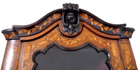 Antique Inlaid Marquetry Dutch Two-Piece Corner Cabinet, Circa 1830