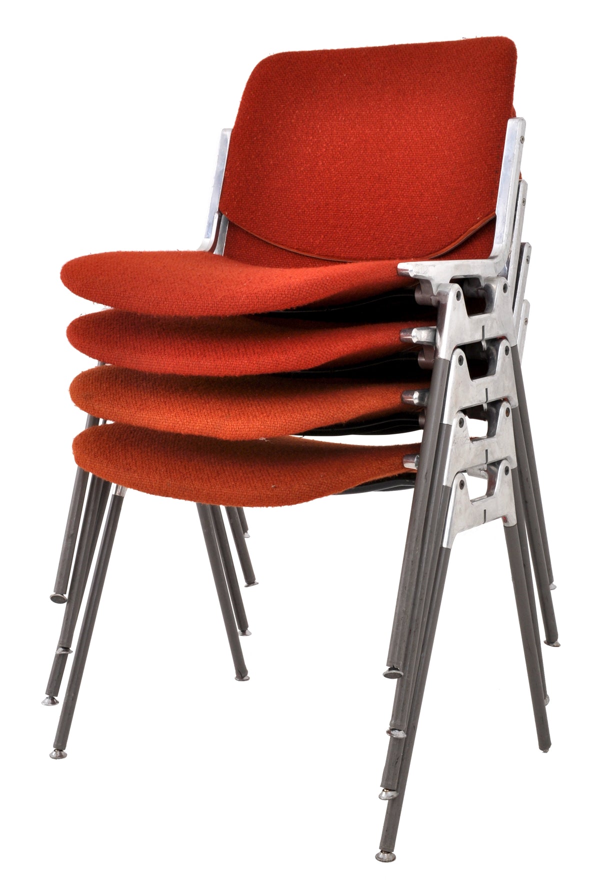 Set of 4 Italian Mid-Century Modern Stacking Chairs by Giancarlo Piretti for Castelli, 1960s