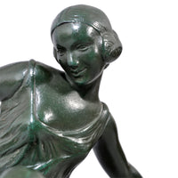 French Art Deco Bronze Female Cymbal Dancer Statue / Figure by Pierre Le Faguays (1892-1962), circa 1925