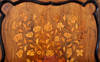 Antique Inlaid Marquetry Dutch Two-Piece Corner Cabinet, Circa 1830
