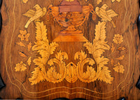 Antique Inlaid Marquetry Dutch Two-Piece Corner Cabinet, Circa 1830