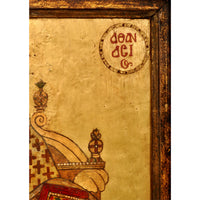 Antique 17th Century Greek Orthodox Icon, "Saint Athanasios"," Gilded Egg Tempera,  circa 1650