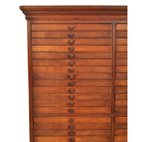 Antique Printer's Letterpress Flatfile 80 Drawer Walnut Collector's Cabinet, circa 1890