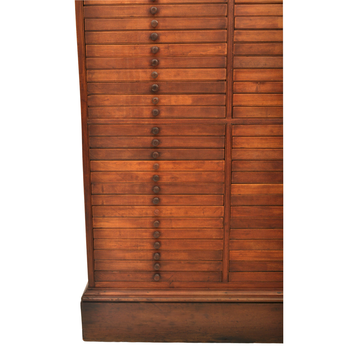 Antique Printer's Letterpress Flatfile 80 Drawer Walnut Collector's Cabinet, circa 1890