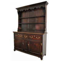 Antique 18th Century Georgian Yorkshire Oak & Elm Dresser / Cupboard / Pot Rack, circa 1780