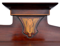 Antique Art Nouveau Inlaid Mahogany China Cabinet by Shapland & Petter for Liberty of London, Circa 1900